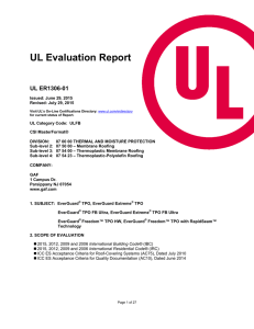 UL Evaluation Report UL ER1306-01