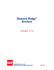 Diamond Pledge  Brochure Updated: 3/13