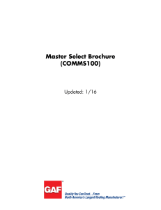 Master Select Brochure (COMMS100) Updated: 1/16