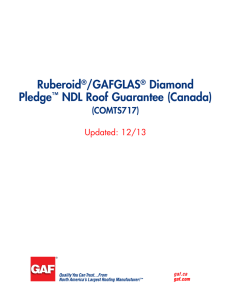 Ruberoid /GAFGLAS Diamond Pledge