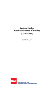 System Pledge Roof Guarantee (Canada) (COMTS564) Updated: 4/14