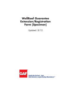 WellRoof Guarantee Extension/Registration Form [Specimen] Updated: 8/15