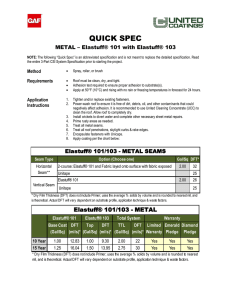 QUICK SPEC METAL – Elastuff® 101 with Elastuff® 103 Method Requirements
