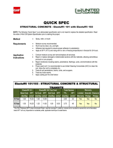 QUICK SPEC STRUCTURAL CONCRETE - Elastuff® 101 with Elastuff® 103  Method