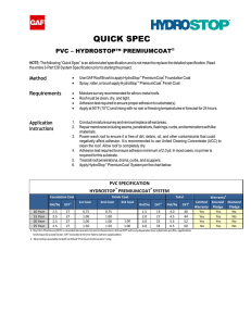 QUICK SPEC PVC – HYDROSTOP™ PREMIUMCOAT  Method