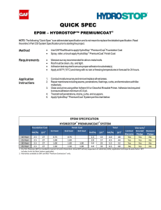 QUICK SPEC EPDM – HYDROSTOP™ PREMIUMCOAT  Method