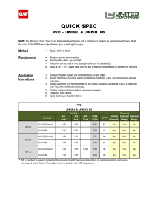 QUICK SPEC PVC – UNISIL &amp; UNISIL HS  Method