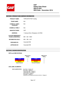 GAF Safety Data Sheet SDS # 2201
