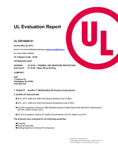 UL Evaluation Report UL ER10689-01