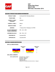 GAF Safety Data Sheet SDS # 1096 SDS Date: December 2014