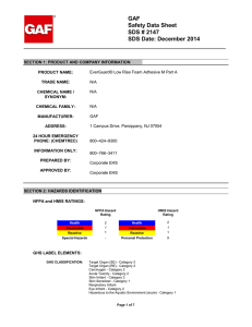 GAF Safety Data Sheet SDS # 2147 SDS Date: December 2014