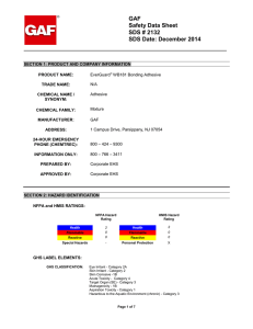 GAF Safety Data Sheet SDS # 2132 SDS Date: December 2014