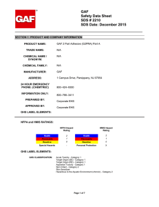GAF Safety Data Sheet SDS # 2210 SDS Date: December 2015