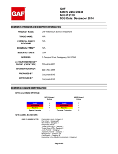GAF Safety Data Sheet SDS # 2179 SDS Date: December 2014