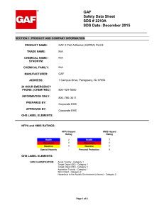 GAF Safety Data Sheet SDS # 2210A SDS Date: December 2015
