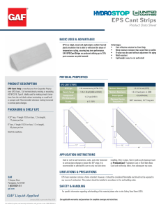 EPS Cant Strips Product Data Sheet BASIC USES &amp; ADVANTAGES