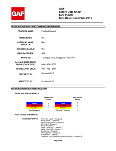 GAF Safety Data Sheet SDS # 3097 SDS Date: November 2015