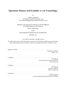Quantum Money and Scalable 21-cm Cosmology