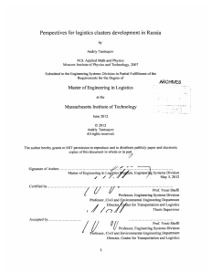 Perspectives  for logistics  clusters  development  in...