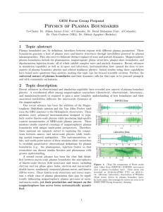 Physics of Plasma Boundaries GEM Focus Group Proposal