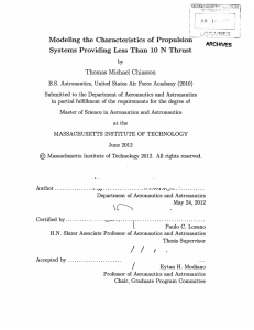 Modeling  the  Characteristics of  Propulsior- ARCHIVES