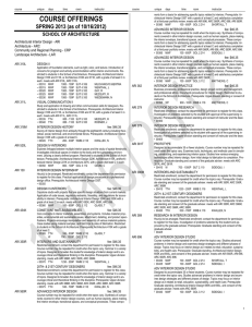 COURSE OFFERINGS SPRING 2013 (as of 10/16/2012) SCHOOL OF ARCHITECTURE