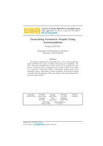 Generating Geometric Graphs Using Automorphisms Journal of Graph Algorithms and Applications Gregory McColm