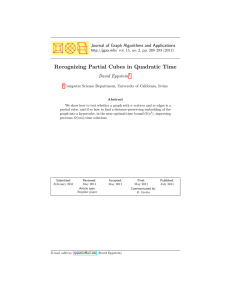 Recognizing Partial Cubes in Quadratic Time David Eppstein