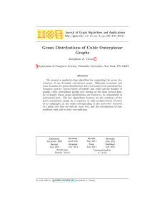 Genus Distributions of Cubic Outerplanar Graphs Journal of Graph Algorithms and Applications
