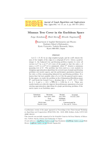 Minmax Tree Cover in the Euclidean Space Seigo Karakawa Ehab Morsy