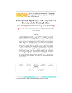 Parameterized Algorithmics and Computational Experiments for Finding 2-Clubs Sepp Hartung