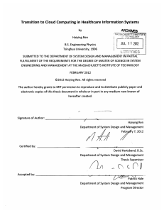 Transition to Cloud Computing  in  Healthcare  Information ... JUL by ARCHIVES