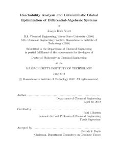 Reachability Analysis and Deterministic Global Optimization of Differential-Algebraic Systems Joseph Kirk Scott