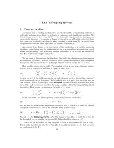 LS.4 Decoupling Systems 1. Changing variables.