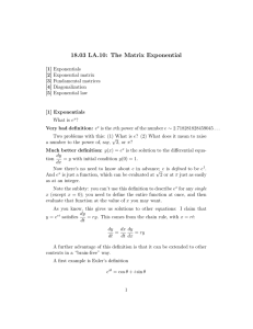 18.03 LA.10: The Matrix Exponential