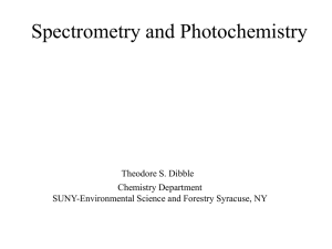 Spectrometry and Photochemistry Theodore S. Dibble Chemistry Department