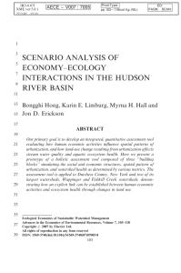 SCENARIO ANALYSIS OF ECONOMY–ECOLOGY INTERACTIONS IN THE HUDSON RIVER BASIN