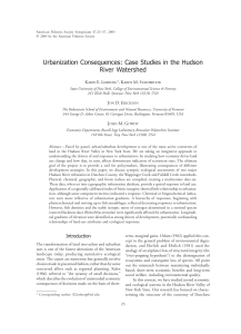 Urbanization Consequences: Case Studies in the Hudson River Watershed K E. L