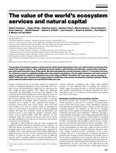 The value of the world’s ecosystem services and natural capital articles Robert Costanza