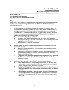 Policy Number: 52 Title: Research Non-Compliance Date of Last Revision: 05/01/2006, 07/07/2010