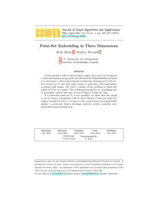 Point-Set Embedding in Three Dimensions Journal of Graph Algorithms and Applications