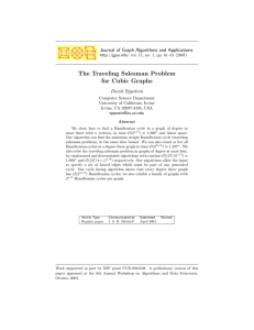 The Traveling Salesman Problem for Cubic Graphs David Eppstein