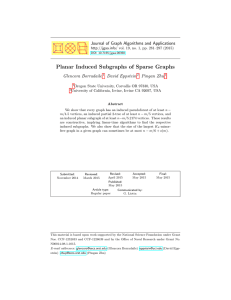 Planar Induced Subgraphs of Sparse Graphs Glencora Borradaile David Eppstein