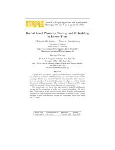 Radial Level Planarity Testing and Embedding in Linear Time Christian Bachmaier