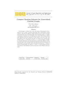 Compact Routing Schemes for Generalised Chordal Graphs Yon Dourisboure