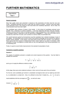 FURTHER MATHEMATICS