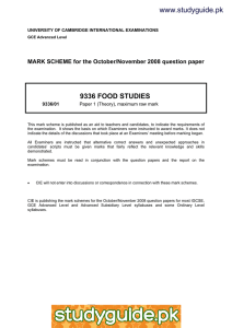 www.studyguide.pk 9336 FOOD STUDIES