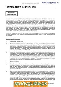 LITERATURE IN ENGLISH www.studyguide.pk