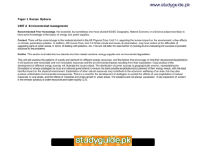 www.studyguide.pk Paper 3 Human Options  UNIT 2  Environmental management