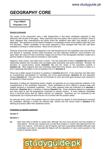 GEOGRAPHY CORE www.studyguide.pk